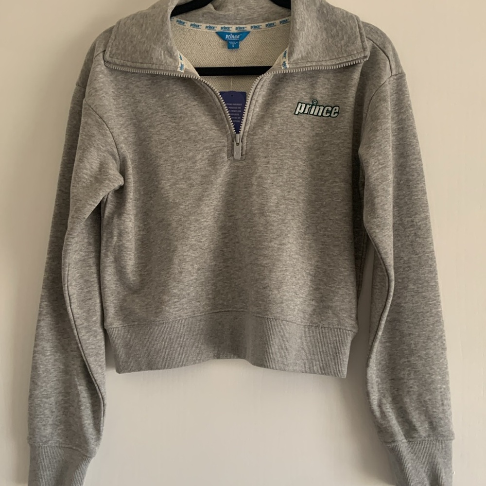 Prince Pickleball Women’s French Terry 1/4 Zip Pullover - Heather Gray 🟢